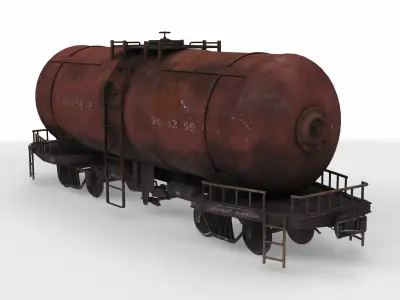 tank train wagon 3D model