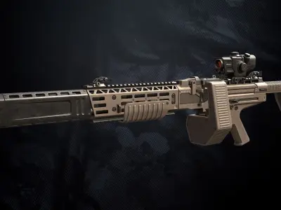 CAK-630 With Hands and Weapon Case Low-poly 3D model