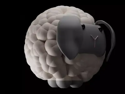 Animated Sheep Low-poly 3D model