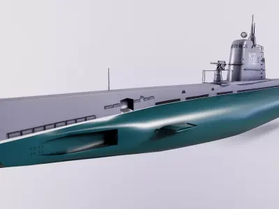 Submarines type M XII Low-poly 3D model
