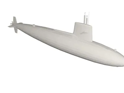 Military Ship submarine Low-poly 3D model