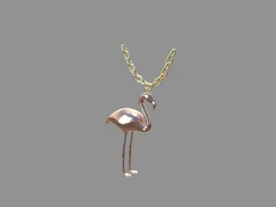 flamingo locket copper 3D model