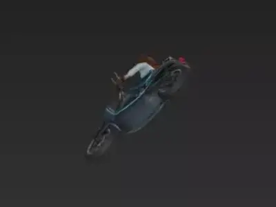 Young Woman Riding Motorcycle 3D Model 3D print model