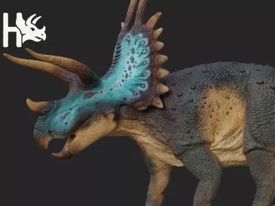 Triceratops Low-poly 3D model 3