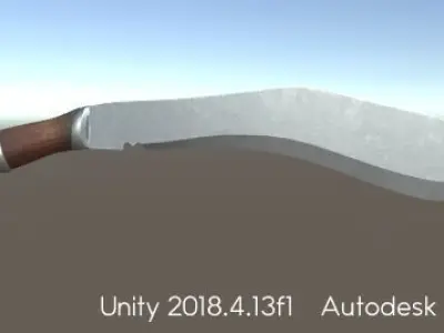 KukuriKnife knife with metal handle Low-poly 3D model