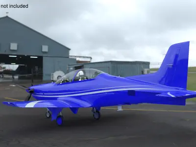 Training Aircraft Blue 3D model