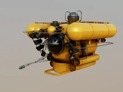 Submarine for exploration Jago Low-poly 3D model