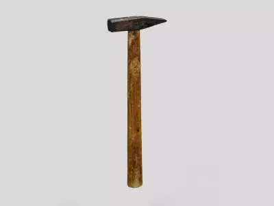 Rusty Tool Hammer 3D scan PBR 4K textures Low-poly 3D model