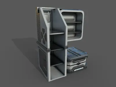 Sci-fi Cupboard - Space Station Prop Low-poly 3D model