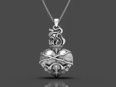Skull Heart Pendant 3D print model