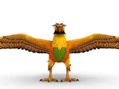 LowPoly the Mythical Bird Predator Roc Low-poly 3D model