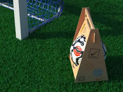 Package with Nike Flight Soccer Ball 2021 3D model