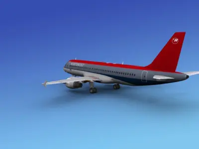 Airbus A320 Northwest Airlines 1 3D model