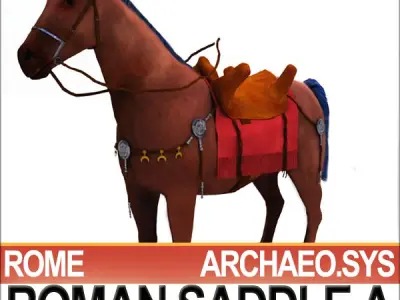 Saddle Ancient Rome Bridle Harness A 3D model
