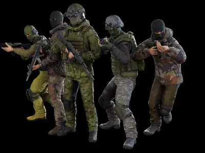 Terrorist Low-poly 3D model