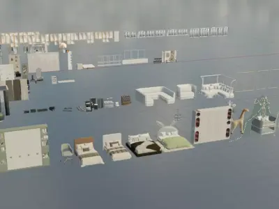 free architecture interior Free low-poly 3D model
