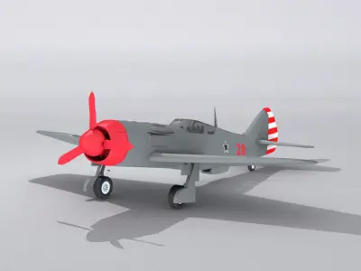 Lavochkin La-9 Low-poly 3D model