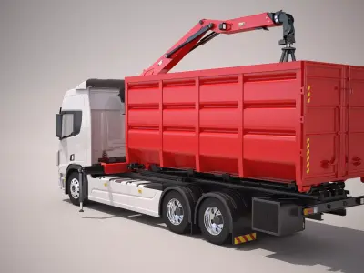 Generic Waste Handling Crane Truck 3D model