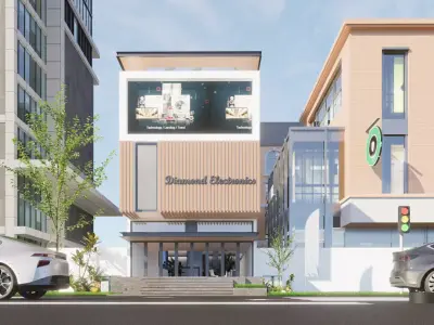 Modern 2-Shop Design SketchUp  D5  Renders 3D model