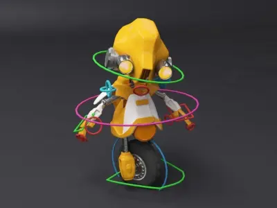 robot character rigged 3D model
