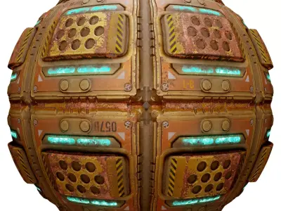 PBR Seamless Sci-Fi Texture 54 Low-poly 3D model