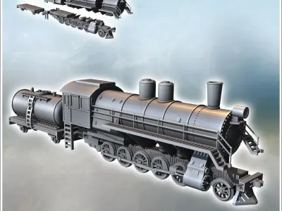 Soviet locomotive SO 17-2211 4 - World War Two Second WWII Front 3D print model