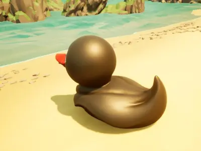 Stylized Dark Rubber Duck Shower Toy FREE MODEL Free low-poly 3D model