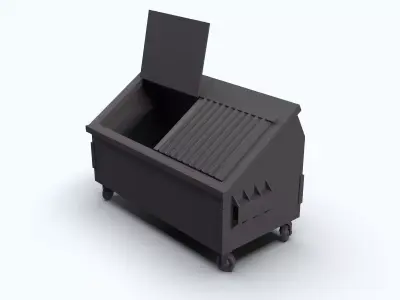 Dumpster trash can on wheels Free 3D model purchase