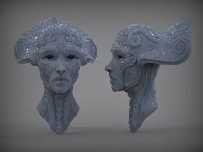 The Queen pair of head sculptures 3D print model