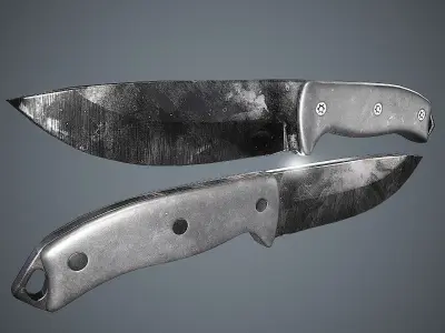 knife pair of knives Low-poly 3D model