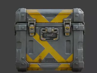 Realistic Sci-Fi Hazard Crate 3D Model Low-poly 3D model