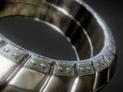 Futuristic Tire Silver Version Low-poly 3D model