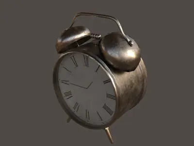 Old Alarm Clock Low Poly 3D model Free low-poly 3D model