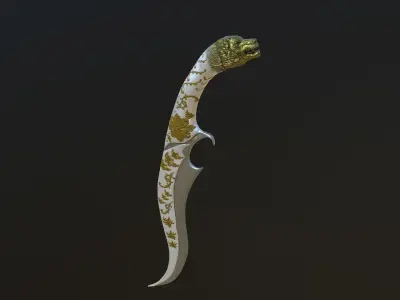 Dagger Low-poly 3D model 10