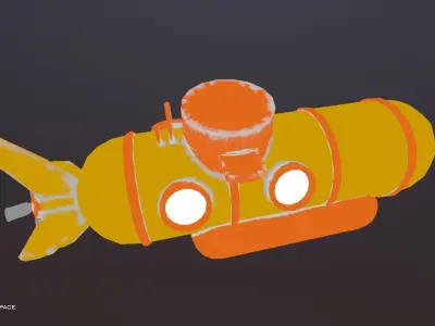 Yellow Submarine Free low-poly 3D model