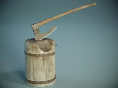  Executioner Axe Block PBR Low-poly 3D model