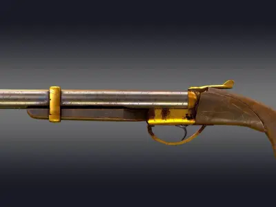 Double Barrel Shotgun 3D model purchase