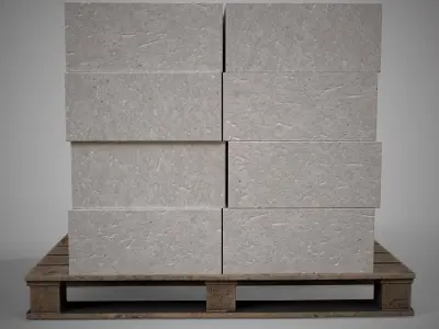 The collection is a low-poly 3D model pallet with block Low-poly 3D model