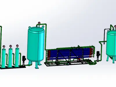 Beverage Factory Water Purification System - Detailed 3D Model 3D model