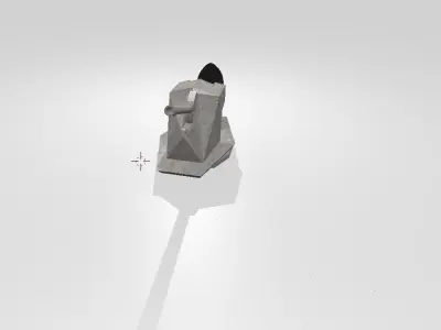 WW2 gun turret tactical wargaming Low-poly 3D model