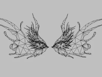 Green Wing Low-poly 3D model
