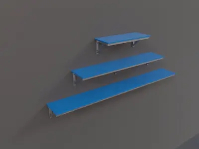 Industrial Workshop Wallshelves PBR Low-poly 3D model