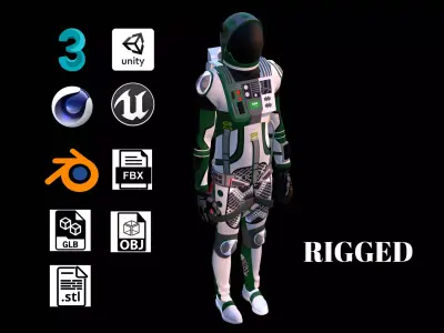 Astronaut Spacesuit Saudi Arabia Low-poly 3D model