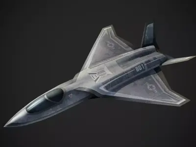 F-X  NGAD concept aircraft painted game model Low-poly 3D model Low-poly 3D model