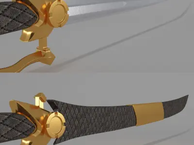 Sword gold and 3D model