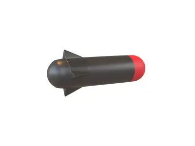 Cartoon Missile v1 001 Low-poly 3D model