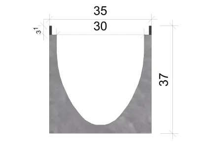 V300 Concrete Drain Channel 1000mm Linear Drain 3D model