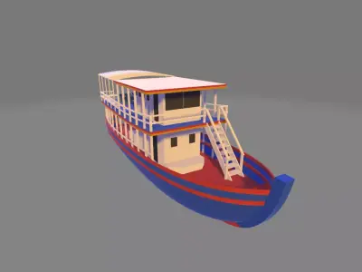 Public Boat  Low-poly 3D model