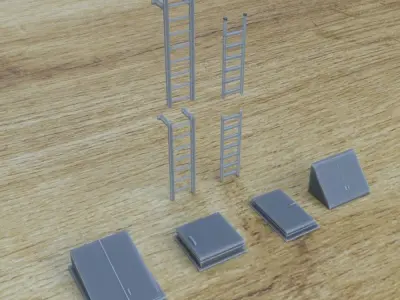 OUTDOOR BUILDING STRUCTURE ASSETS 1-35 SUPPORTED STL 3D print model