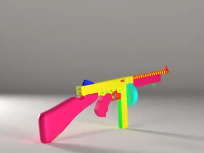 Thompson Gun Only 3D Model Without Texture and UV 3D model